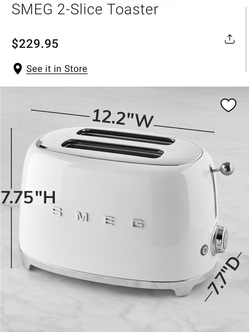 NEW in Box SMEG Navy 2-slice Toaster - Picture 4 of 5